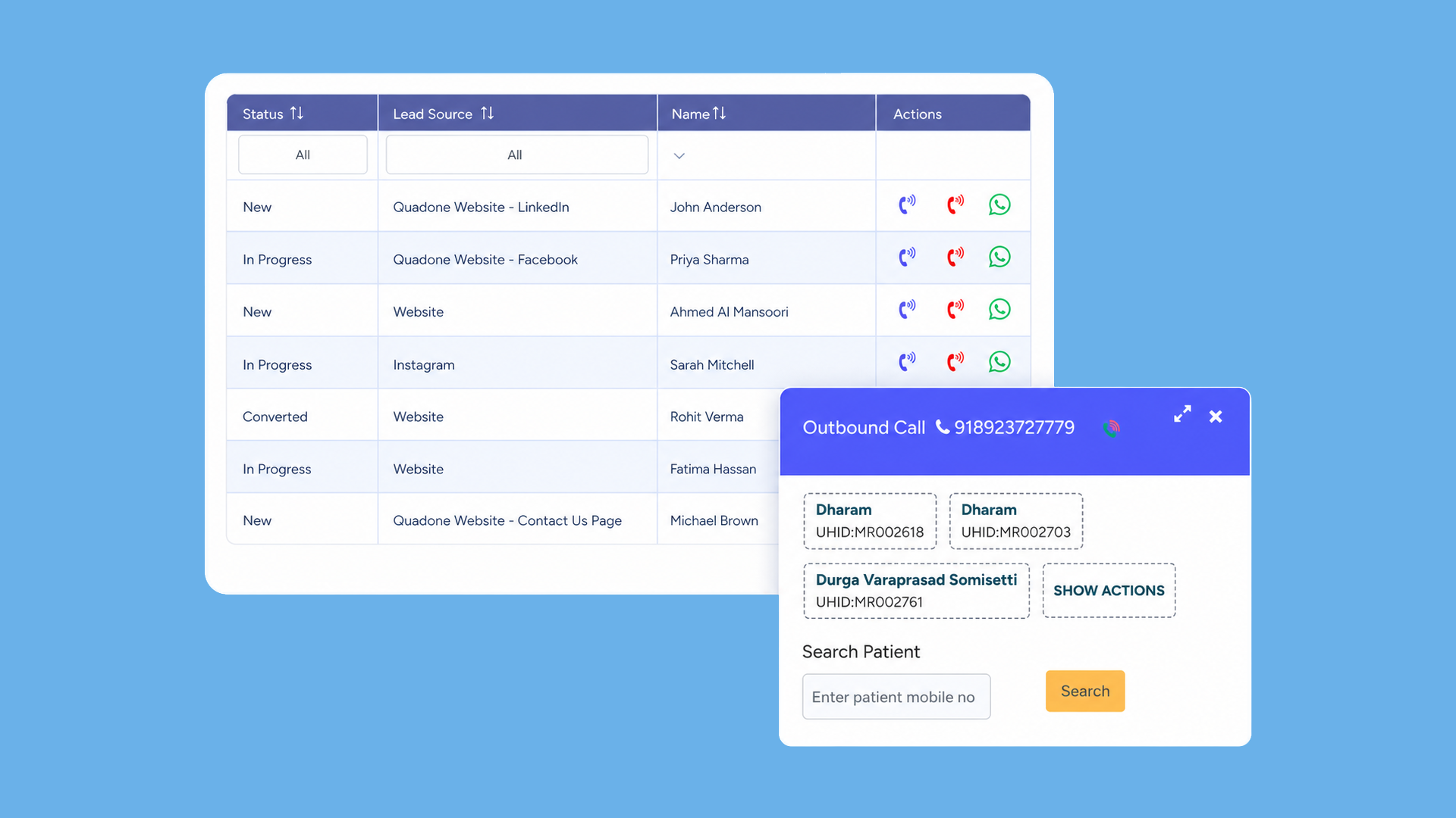 Multi-channel enquiry capture dashboard