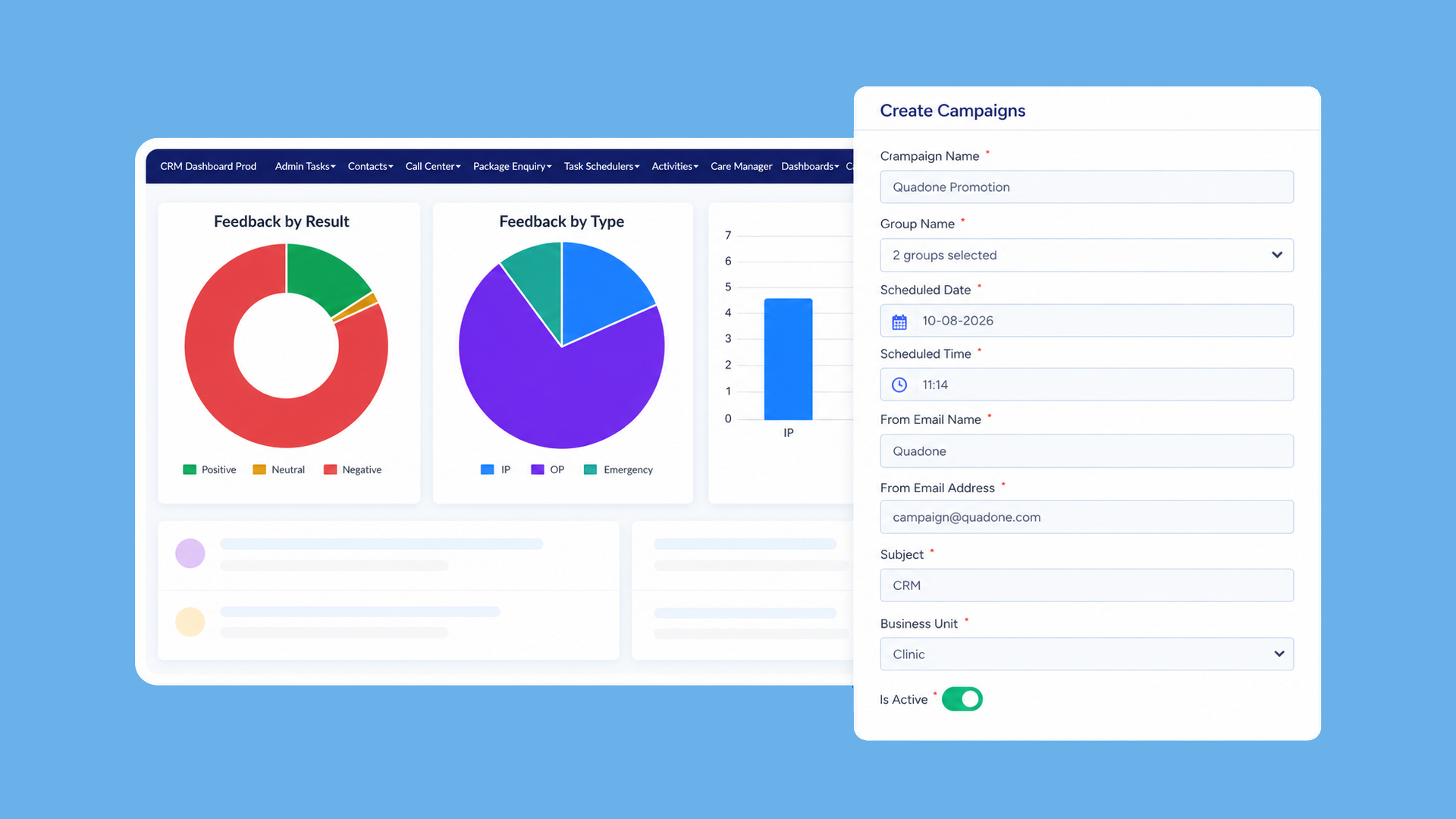 Hospital campaign management dashboard